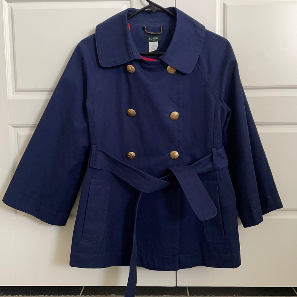 Navy Crop 3/4 Sleeve JCREW Trench